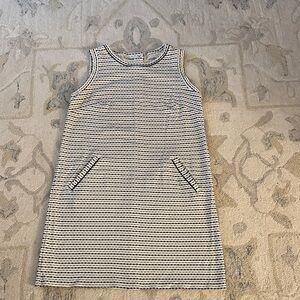 LOFT Black and White Striped Casual Dress